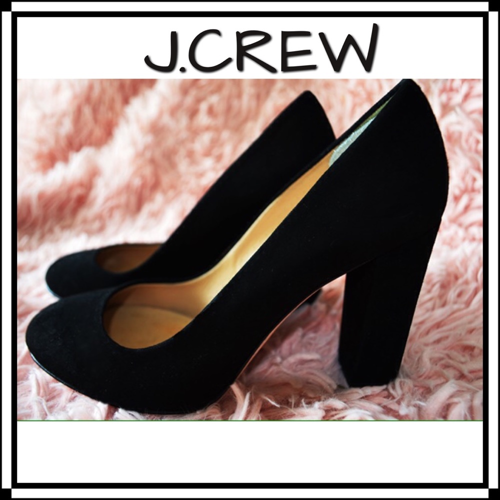 J. Crew Etta Black Suede pumps. Made in Italy.